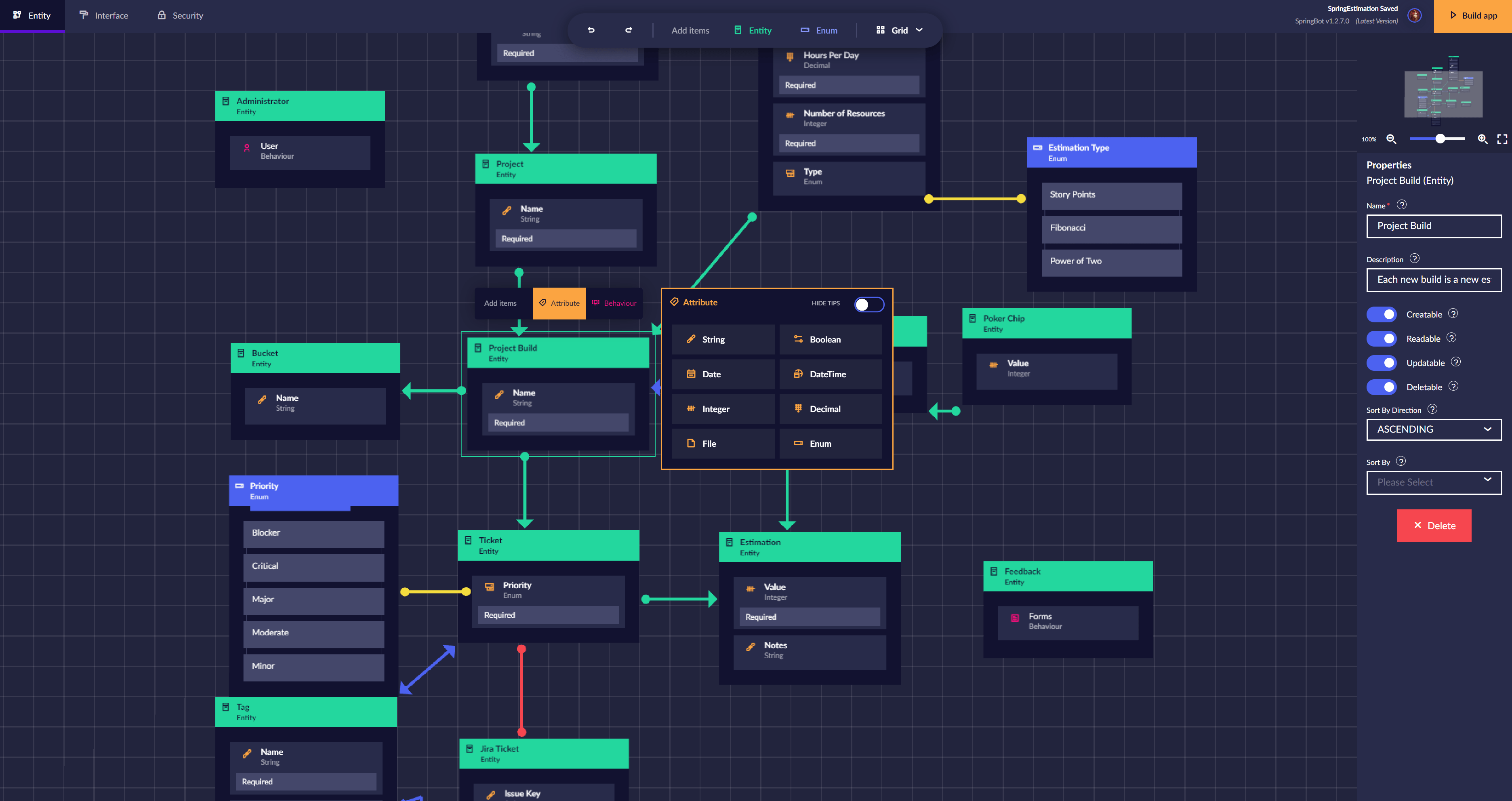Codebots build view