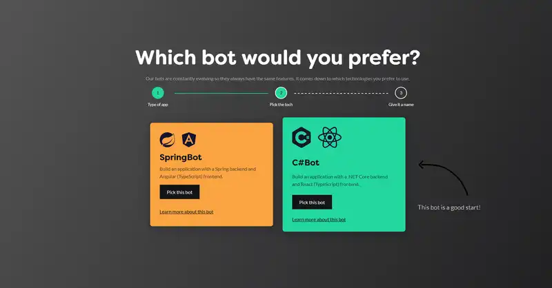 Choose a bot selector